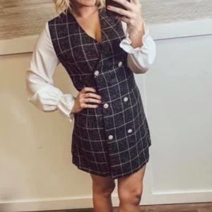 Plaid Button Dress